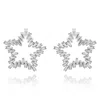 Michael Nash Jewelry Women's Neutrals / Silver Star Crystal Baguette Earrings Set In Rhodium Plate