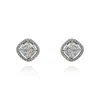 Michael Nash Jewelry Women's Neutrals Small Square Crystal Clip-on Earrings Set In Rhodium-plated Pave