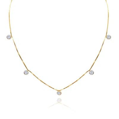 Michael Nash Jewelry Women's Neutrals Sterling Silver Vermeil Chain With Multi Cubic Zirconium Drops In Gray