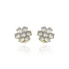 Michael Nash Jewelry Women's Neutrals Sterling Silver Vermeil Clip On Button With Multi Stone Cubic Zirconium In Gray