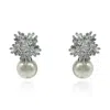 Michael Nash Jewelry Women's Neutrals Three Dimensional Baguette Star Crystal Clip On Earrings With Pearl Drop