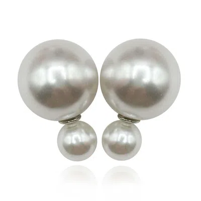 Michael Nash Jewelry Women's Neutrals / White Pearl Double Stone Earrings