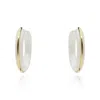 Michael Nash Jewelry Women's Neutrals White Resin Hoop Earrings With Gold Stripe Down The Middle In Multi