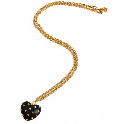 Michael Nash Jewelry Women's Ophelia Black Resin Studded Heart Pendant
