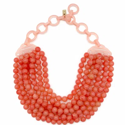 Michael Nash Jewelry Women's Orange Juliette Multi Strand Coral Adjustable Necklace