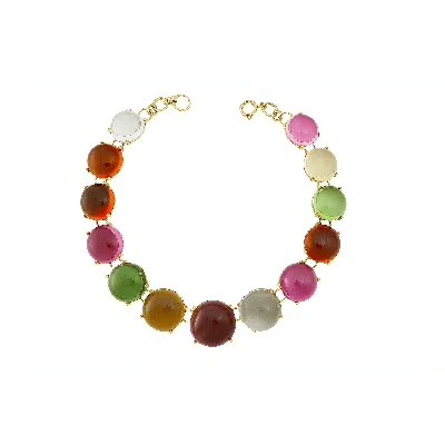 Michael Nash Jewelry Women's Penny Round Cabachon Multi Color Necklace
