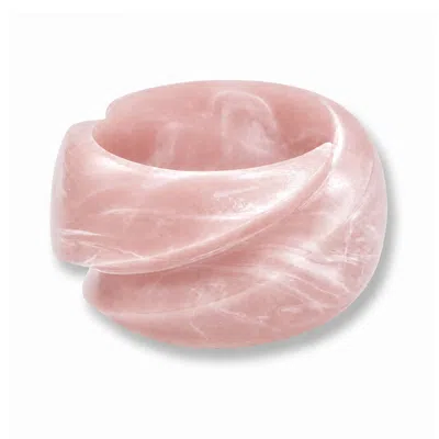 Michael Nash Jewelry Women's Pink Brigite Matte Rose Quartz Resin Carved Bangle