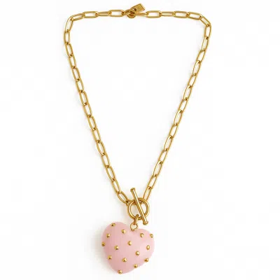 Michael Nash Jewelry Women's Pink Celestine Rose Resin Heart Pendant