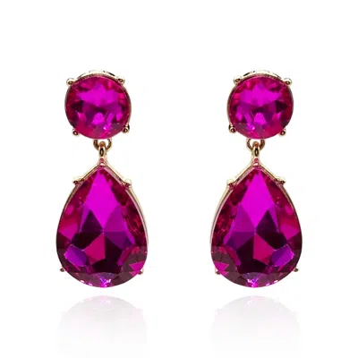 Michael Nash Jewelry Women's Pink Marina Fuschia Pear Shape Clip On Drops