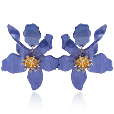 Michael Nash Jewelry Women's Pink / Purple / Blue Blue Purple Floral Resin Drop Earrings