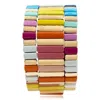 Michael Nash Jewelry Women's Pink / Purple / Blue Multi Pastel And Bright Enamel Stretch Three Piece Bracelet Set
