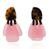 Michael Nash Jewelry Women's Pink / Purple / Brown Tortoise Resin Top Earrings With Pale Pink Resin Drops