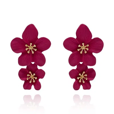 Michael Nash Jewelry Women's Pink / Purple Fuschia Floral Earrings In Multi