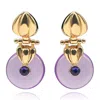 Michael Nash Jewelry Women's Pink / Purple Gold Drop Earring With Amethst Resin Drop