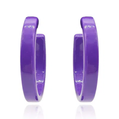 Michael Nash Jewelry Women's Pink / Purple Large Purple Resin Hoop Earrings