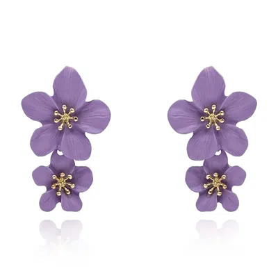 Michael Nash Jewelry Women's Pink / Purple Lavender Floral Earring In Multi