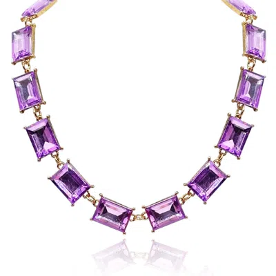 Michael Nash Jewelry Women's Pink / Purple Light Amethyst Crystal Octagon Necklace In Multi