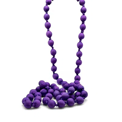 Michael Nash Jewelry Women's Pink / Purple Purple Hand Knotted 21mm Silk Ball 74" Neklace