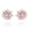 Michael Nash Jewelry Women's Pink / Purple Rose And Pink Aurora Borealis Faceted Glass Bead Clip On Earring