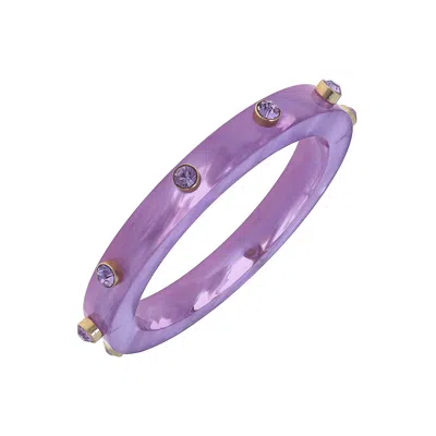 Michael Nash Jewelry Women's Pink / Purple Translucent Lavender Bangle Adorned With Light Amethyst Crystal Stones