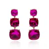 Michael Nash Jewelry Women's Pink / Purple Triple Cushion Shape Fuschia Drop Earrings