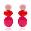 Michael Nash Jewelry Women's Pink / Purple / Yellow Triple Drop Resin Pink And Orange And Fuschia Drop Earrings