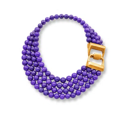 Michael Nash Jewelry Women's Purple Irena Four Strand Amethyst Resin Bead Nesting Necklace