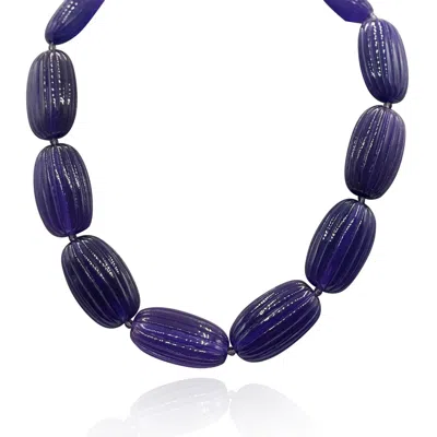Michael Nash Jewelry Women's Purple Renata Large Amethyst Resin Bead Choker