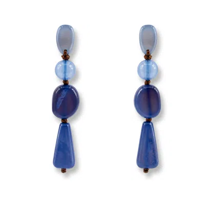 Michael Nash Jewelry Women's Rachel Lightweight Shades Of Blue Resin Drop Earrings