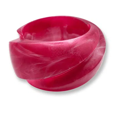 Michael Nash Jewelry Women's Red Brigite Matte Bordeaux Resin Carved Bangle In Pink