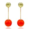 Michael Nash Jewelry Women's Red Orange And Gold Ball Drop Earrings