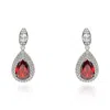 Michael Nash Jewelry Women's Red Ruby And Diamond Cubic Zirconium Pear-shaped Clip-on Drops In Red