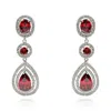 Michael Nash Jewelry Women's Red Ruby And Diamond Cubic Zirconium Triple Drop Clip-on Earrings In Red