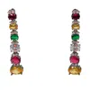 Michael Nash Jewelry Women's Rosa Multi Color Cubic Zirconium Pierced Drop Earrings In Multi