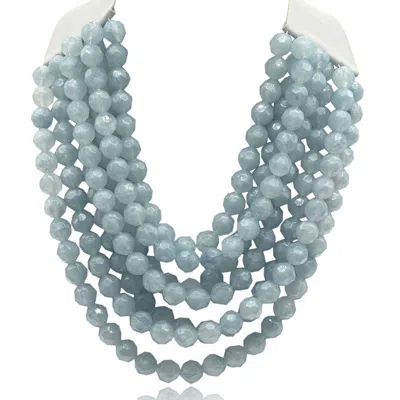 Michael Nash Jewelry Women's Sabina Multi Strand Faceted Resin Ice Blue Multi Strand Necklace