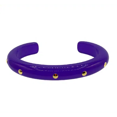 Michael Nash Jewelry Women's Sonia Purple Resin Small Gold Studded Small Cuff