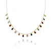 Michael Nash Jewelry Women's Sterling Silver Vermeil Necklace With Multi-color Cubic Zirconium Pear Shape Drops In Gray
