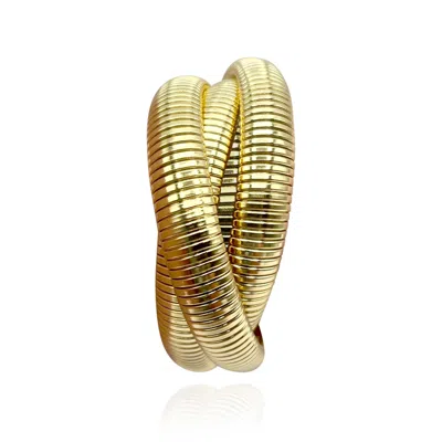Michael Nash Jewelry Women's Three-strand Gold Plated Cobra Bracelet