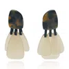 Michael Nash Jewelry Women's White / Brown / Black Tortoise Resin Top Earrings With Mother Of Pearl Resin Drops