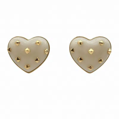 Michael Nash Jewelry Women's White Cosette Mother Of Pearl Heart Resin Stud Earrings