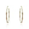 Michael Nash Jewelry Women's White Enamel And Gold Plated Bamboo Earrings