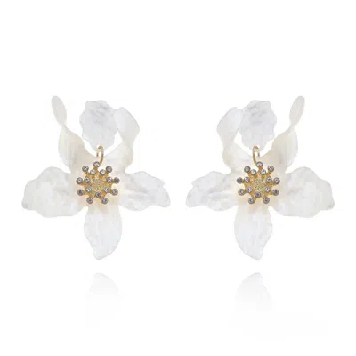 Michael Nash Jewelry Women's White Floral Resin Drop Earrings