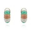 Michael Nash Jewelry Women's White Gold-plated Multi Color Enamel Clip-on Earrings In White