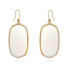 Michael Nash Jewelry Women's White Hand Enameled Drop Earrings On French Wire In White