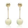 Michael Nash Jewelry Women's White Ivory And Gold Ball Drop Earrings