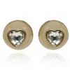Michael Nash Jewelry Women's White / Neutrals / Gold Translucent Resin Earring With Crystal Heart Stone