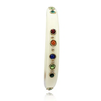 Michael Nash Jewelry Women's White / Neutrals Ivory Resin Studded Resin Bangle