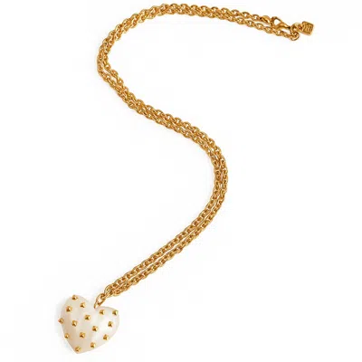 Michael Nash Jewelry Women's White Ophelia Mother Of Pearl Resin Studded Heart Pendant