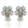 Michael Nash Jewelry Women's White / Silver / Neutrals Crystal Baguette And Pearl Clip On Drop Earrings