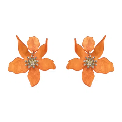 Michael Nash Jewelry Women's Yellow / Orange Orange Floral Resin Drop Earrings